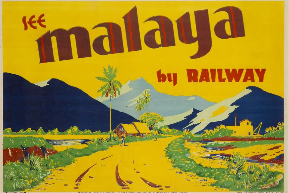 Poster ‘See Malaya by Railway’ (Taiping, Perak), 1930. Berukuran 83.7 x 59.4 cm. Ia merupakan Koleksi Muzium Negara Singapura.