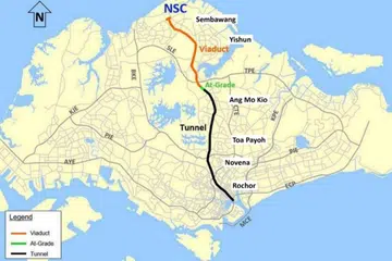 KETERSAMBUNGAN NSC: Koridor Utara-Selatan (NSC) sepanjang 21.5km menghubungkan wilayah utara dengan bandar, dari Sembawang ke Rochor.