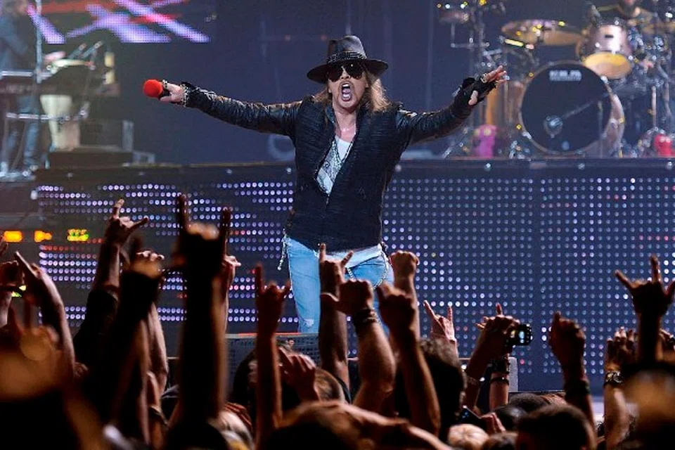 SEDIA HIBURKAN PEMINAT SINGAPURA: Vokalis band legenda Guns N' Roses, Axl Rose, bakal menggegarkan Pusat Pameran Changi malam ini. - Foto SPIN