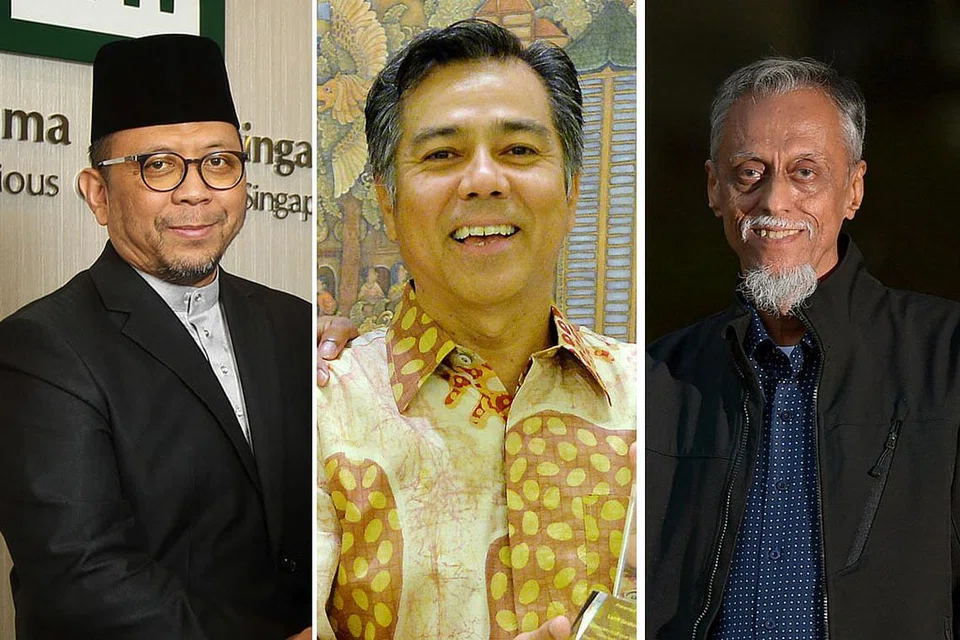 ANTARA PENERIMA: Mereka yang menerima anugerah Hari Kebangsaan tahun ini termasuk (dari kiri) Timbalan Mufti Ustaz Dr Mohammad Hannan Hassan yang menerima Pingat Pentadbiran Awam (Gangsa); Anggota Lembaga Sistem Kesihatan Universiti Nasional (NUHS), Encik Latiff Ibrahim yang menerima Bintang Bakti Masyarakat dan Presiden Persatuan Persuratan Pemuda Pemudi Melayu (4PM), Encik Izzuddin Taherally yang diiktiraf dengan Bintang Bakti Masyarakat (Lintang).