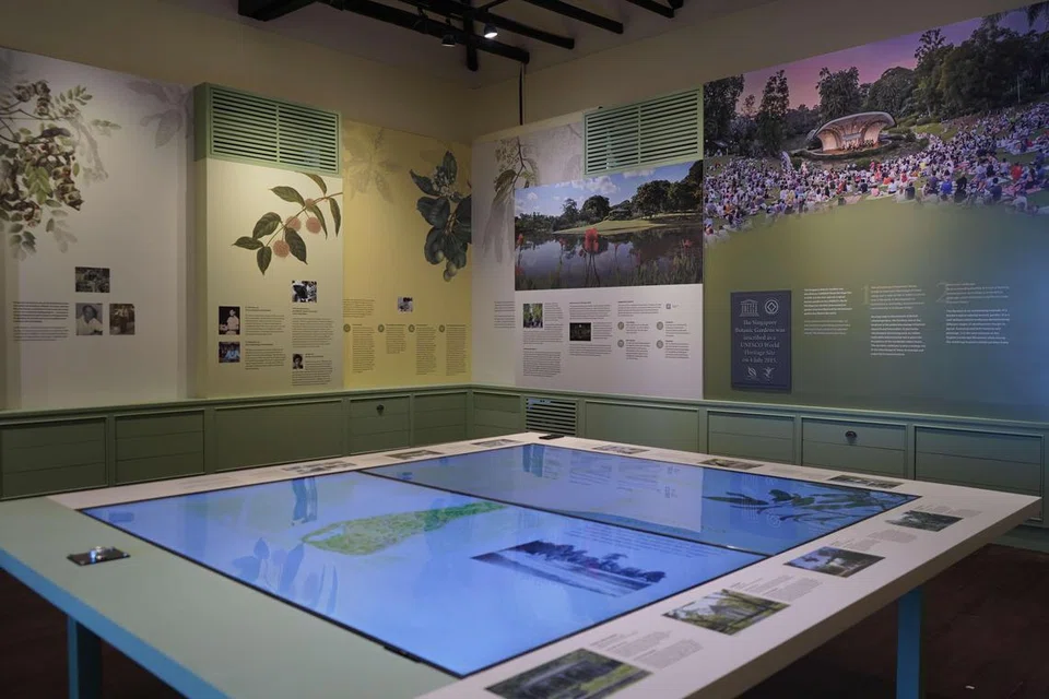 CIRI INTERAKTIF: Pengunjung ke Muzium Warisan Kebun Bunga Singapura yang baru dibuka semula, boleh mengenali sejarah kebun bunga itu dengan lebih dekat menerusi peta interaktif.