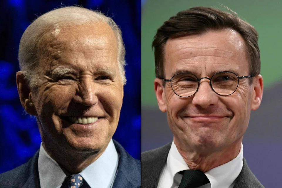 DEMI MASA DEPAN: Presiden AS Joe Biden (gambar kiri) akan menjadi tuan rumah Perdana Menteri Sweden Ulf Kristersson pada minggu depan untuk bercakap mengenai kerjasama keselamatan transatlantik dan perang di Ukraine.