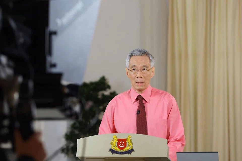 PM Lee menyampaikan ucapan berkenaan Pilihan Raya Umum 2020 pada 23 Jun 2020. - Foto MCI