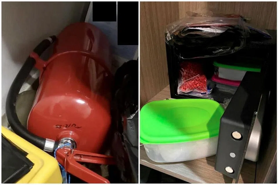Sindiket itu telah membawa dadah tersebut, yang dimasukkan ke dalam alat pemadam api yang diubah suai dan dalam perjalanan ke Singapura, melalui lori muatan sejuk.