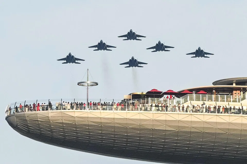 Pandangan yang membanggakan pada Hari Kebangsaan Singapura yang ke-60