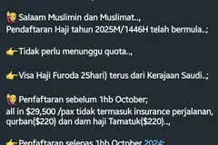 Ejen haji ‘VIP’ memasarkan melalui WhatsApp pakej haji tidak rasmi menggunakan visa pelancong untuk menunaikan haji pada 2025.