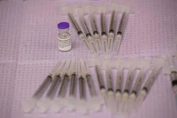 UJIAN LANJUTAN: Vaksin Pfizer diperluas penggunaan daruratnya hasil usaha Pentadbiran Makanan dan Ubatan Amerika Syarikat buat golongan muda antara 12 dengan 15 tahun. - Foto PATRICK T. FALLON / AFP