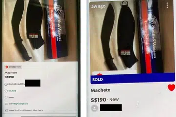 Sejenis parang yang ingin dibeli remaja 16 tahun yang ditahan di bawah ISA untuk melancarkan serangan pengganas di dua masjid di sini.