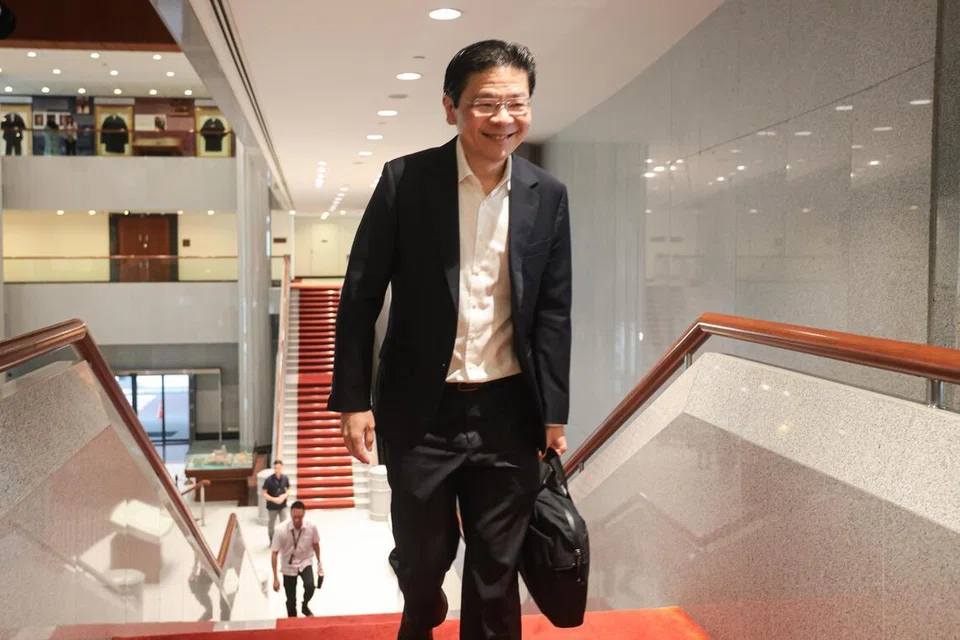 Perdana Menteri, Encik Lawrence Wong tiba di bangunan Parlimen pada 12 Februari.