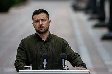 PRESIDEN ZELENSKY: Anggap pungutan suara di empat wilayah Ukraine tidak sah. - Foto AFP