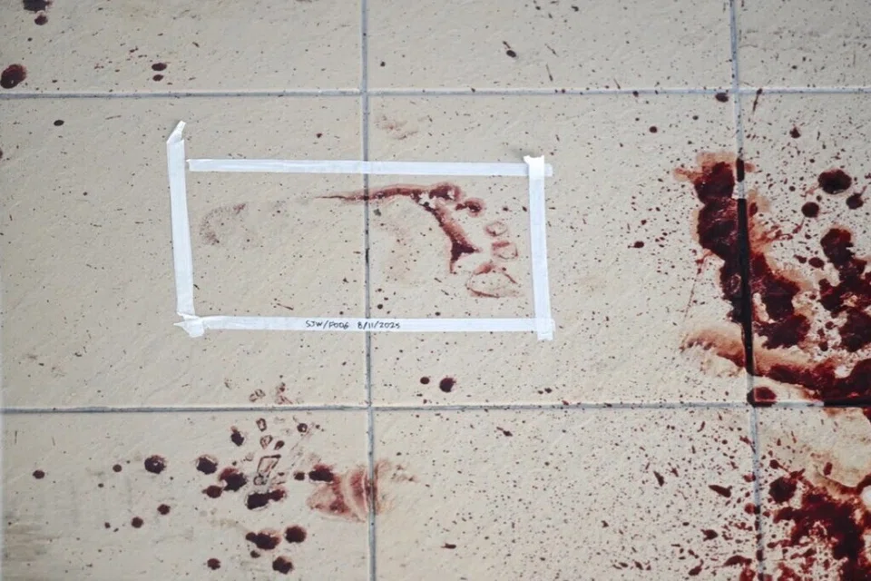 Jejak kaki yang dilihat di tingkat 17 Blok 51 Chin Swee Road pada 8 November.