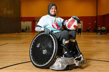 Pemain pasukan ragbi kerusi roda Persatuan Ragbi Kerusi Roda Singapura (WRAS), Nur Sabrina Suhaimi, tidak membiarkan kekurangan upaya beliau menghalang dirinya mencuba perkara baru.