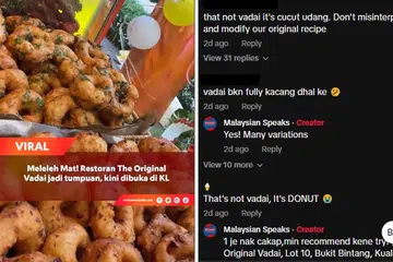 TERIMA KRITIKAN: Beberapa pengguna di TikTok mendakwa vadai yang dijual di kedai The Original Vadai bukan vadai asli.