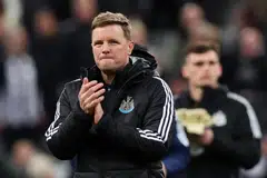 Pengurus Newcastle United, Eddie Howe, selepas perlawanan Newcastle United menentang FC Barcelona, di St James’ Park pada 10 Mac 2026.
