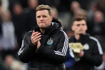 Pengurus Newcastle United, Eddie Howe, selepas perlawanan Newcastle United menentang FC Barcelona, di St James’ Park pada 10 Mac 2026.