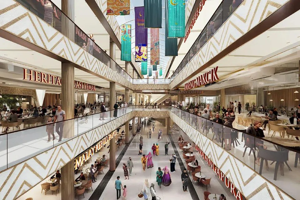 Gambaran artis bagi wajah baru bahagian dalam Tanjong Katong Complex. 