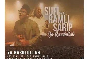 SENTUHAN YANG LAMA DAN BARU: Gabungan lagu kerohanian yang menampilkan duet antara Datuk Ramli Sarip dengan penyanyi irama kerohanian, Sufi Jamal berjudul Ya Rasulullah dilancarkan pada 28 Mac lalu di YouTube Ia terbitan dan ciptaan Jaybon yang turut menggabungkan tenaga bakat Singapura lain seperti pemain gitar Addy Craddle (penggubah bersama) dan senikata ditulis oleh Pak Din dan Apek Shahferi. - Foto INTEAM DIGITAL 