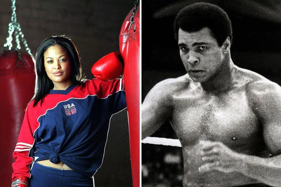 Muhammad Ali (kanan) & Laila Ali (kiri)