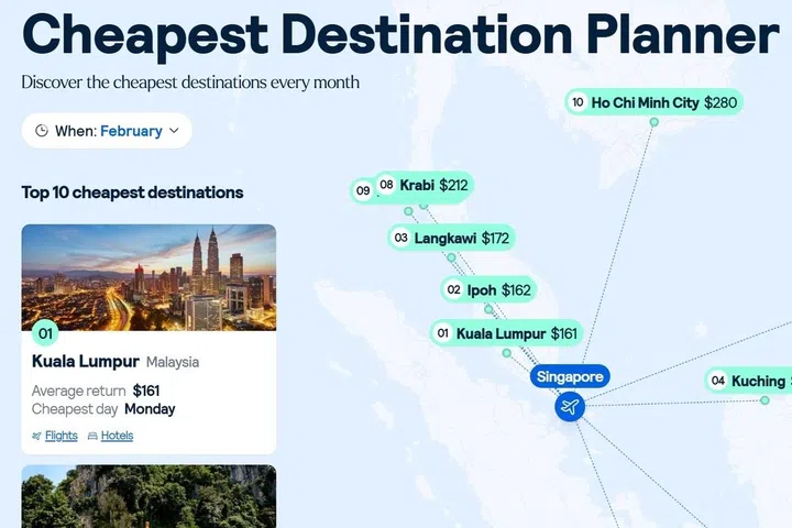 Ciri baru Perancang Destinasi Termurah di bawah Skyscanner.
