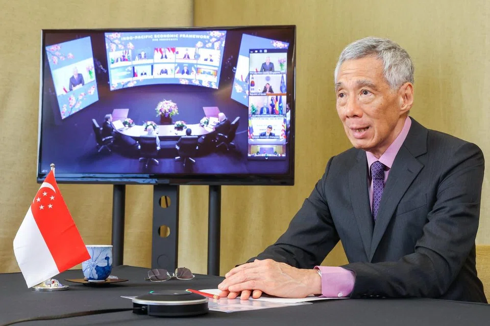 PM Lee menyertai pelancaran IPEF secara alam maya. 