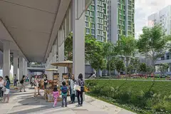 DIKELILINGI KEHIJAUAN: Penduduk flat BTO Bidadari boleh menikmati kehijauan dan kemudahan di kawasan berdekatan rumah mereka pada pertengahan pertama 2021.- Foto HDB
