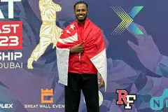 ATLET TERBAIK: Sheik Ferdous Sheik Alau’ddin merupakan salah seorang daripada dua pesilat yang memenangi atlet terbaik. Beliau menangi kategori Lelaki Kelas I (lebih 85 kilogram hingga 90 kilogram) bagi edisi ketujuh Kejohanan Pencak Silat Asia.
