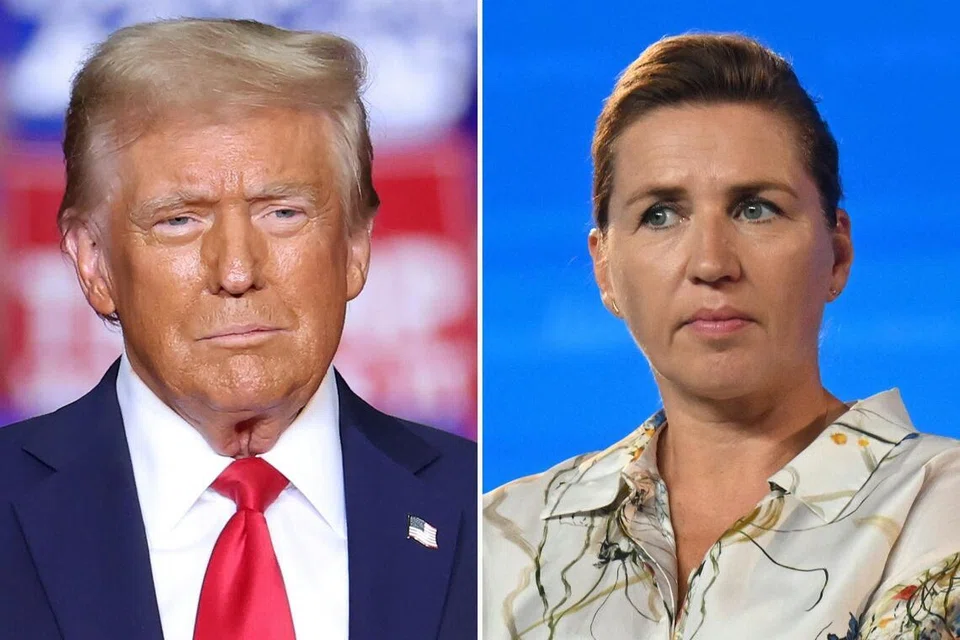 Presiden Amerika Syarikat, Encik Donald Trump (kiri) dan Perdana Menteri Denmark, Cik Mette Frederiksen (kanan). 