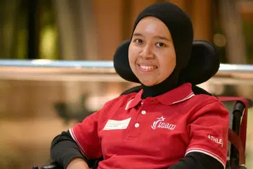SASARKAN PINGAT: Dengan adanya Biasiswa Spex, Nurulasyiqah kini yakin dapat mencuba nasib sekali lagi untuk merangkul pingat di Sukan Paralimpik Tokyo tahun depan. - Foto BM oleh CHONG JUN LIANG