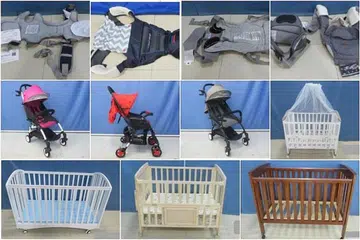 RISIKO KEPADA BAYI: Beberapa produk bayi seperti pendukung bayi, katil bayi dan kereta sorong bayi yang diuji Enterprise Singapore ini didapati mempunyai bahaya seperti pengikat yang tidak boleh menyokong berat bayi, bahagian yang boleh membuat bayi tercekik, atau brek yang rosak. - Foto ENTERPRISE SINGAPORE