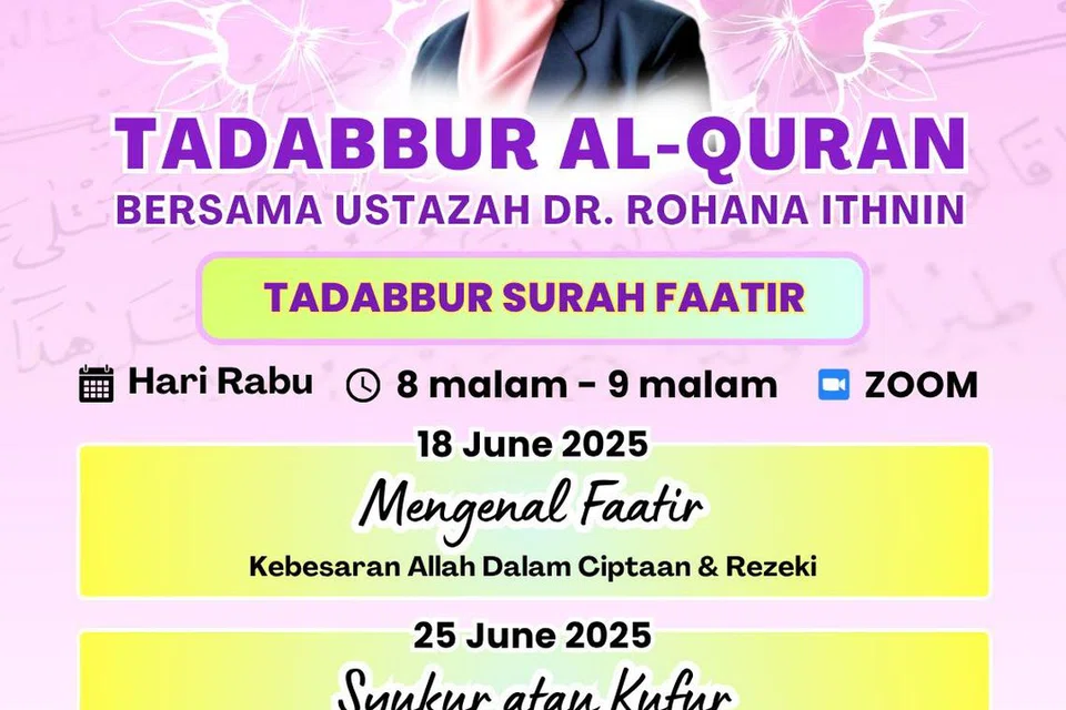Tadabbur bersama Ustazah Dr Rohana Ithnin.