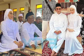 KALAU DAH JODOH, TAK KE MANA: Sabri Yunus dan Angeline Tan yang kian rapat sejak tiga tahun lalu mengambil keputusan bernikah pada Sabtu lalu, langkah yang mengejutkan tetapi menggembirakan peminat mereka.