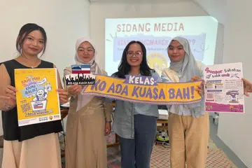 Ahli Hai Mandak! (dari kiri) Cik Cindy May Justin, Cik Suriana Mohammad Salleh, Cik Priska Magdalena Sinem dan Cik Calvina Angayung, yang menggerakkan kempen “Anak Sabah Balik Mengundi”.