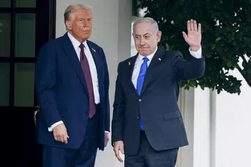 presiden donald trump, perdana menteri benjamin netanyahu