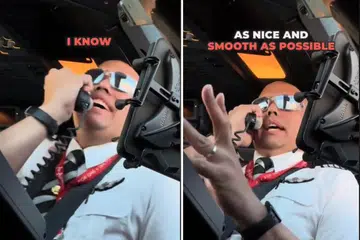 CERIAKAN SUASANA: Kapten Johan Farid Khairuddin, seorang juruterbang AirAsia membuat pengumuman manis kepada penumpangnya pada 14 November apabila beliau sampai ke destinasi 15 minit lebih awal daripada dijadualkan.