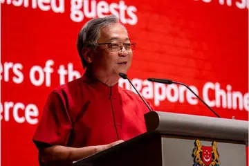 Timbalan Perdana Menteri, Encik Gan Kim Yong, di Spring Reception 2025, acara sambutan Tahun Baru Cina yang diadakan di bangunan Dewan Perniagaan dan Perusahaan Cina Singapura (SCCCI) pada 29 Januari.