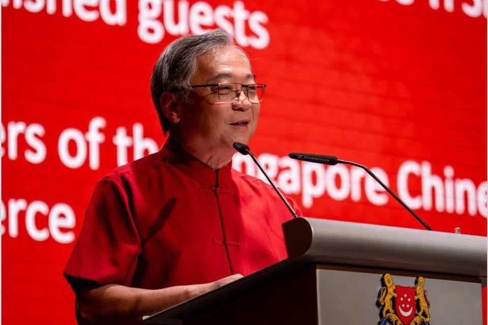 Timbalan Perdana Menteri, Encik Gan Kim Yong, di Spring Reception 2025, acara sambutan Tahun Baru Cina yang diadakan di bangunan Dewan Perniagaan dan Perusahaan Cina Singapura (SCCCI) pada 29 Januari.