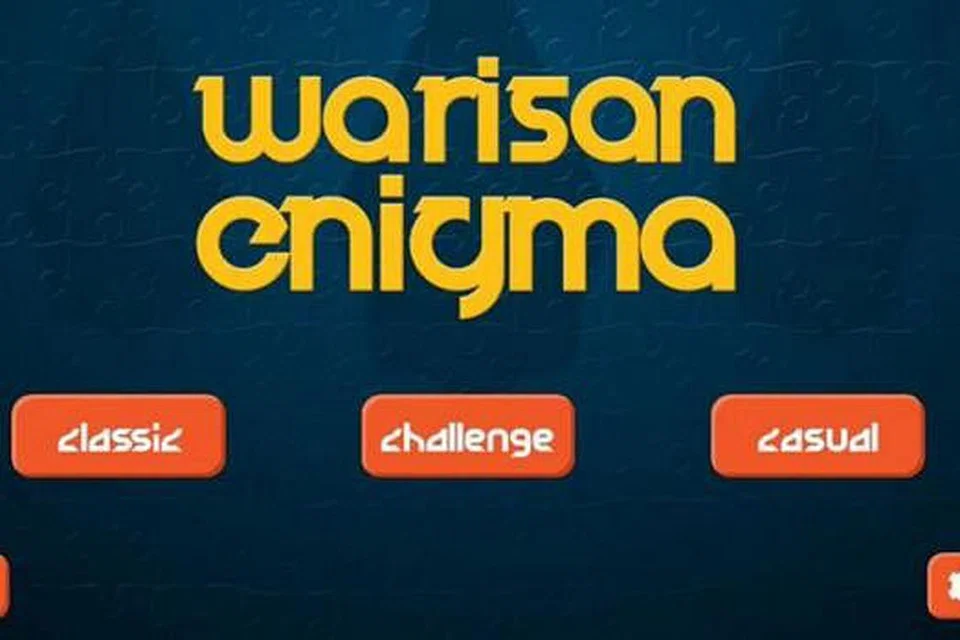 PERMAINAN WARISAN ENIGMA: Pengguna boleh pilih antara tiga cara permainan bagi menyelesaikan teka-teki yang diberi. - Foto-foto YAYASAN WARISAN MELAYU
