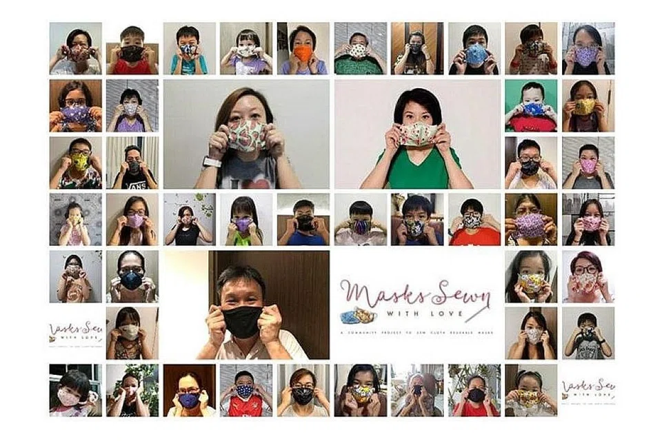 PROJEK MASYARAKAT: Penasihat akar umbi wanita dan Jawatankuasa-Jawatankuasa Eksekutif Wanita di bawah Majlis Win PA telah memulakan projek 'Masks Sewn with Love' yang menyasar menjahit 50,000 pelitup muka kain yang boleh digunakan semula untuk diberikan kepada anggota keluarga, rakan atau didermakan kepada mereka yang memerlukannya. - Foto Facebook