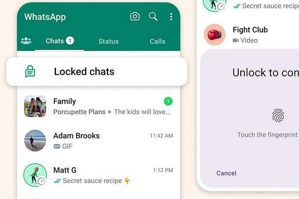 'CHAT LOCK': Pengguna boleh menyembunyikan perbualan dalam fail yang boleh dibuka hanya dengan kata laluan atau biometrik seperti cap jari. - Foto FACEBOOK MARK ZUCKERBERG
