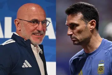 Jurulatih Sepanyol, Luis de la Fuente (kiri), akan berdepan bekas pelajarnya, jurulatih Argentina, Lionel Scaloni, dalam perlawanan akhir Piala Dunia pada 19 Julai.