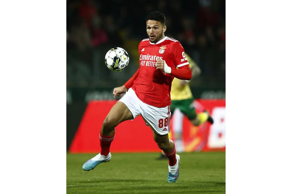 HASIL AKADEMI BENFICA: Penyerang Goncalo Ramos (atas), bek tengah Antonio Silva dan pemain tengah Florentino memainkan peranan penting musim ini dan mereka adalah hasil akademi kelab itu. - Foto-foto REUTERS