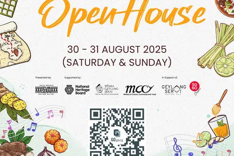 Sertai kegiatan seperti, ‘Aroma Rangers in Geylang Serai + Gaigai Bingo!’, ‘Gingers of Geylang Serai’, Pojok Jamu dan Cassava Cake Studio di rumah terbuka Galeri Warisan Geylang Serai pada 30 dan 31 Ogos.