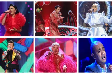 BINTANG YANG DIJANGKA FINALIS: (Dari kiri di atas, mengikut putaran jam) Nikki Palikat, Naqiu, Liza Hanim, Tomok, Jaclyn Victor dan Hady Mirza, diramalkan penulis berjaya ke peringkat akhir.