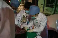 Sekumpulan doktor dan jururawat di wilayah Guangdong menyambut kelahiran seorang bayi menggunakan cahaya dari telefon bimbit pintar. Weibo