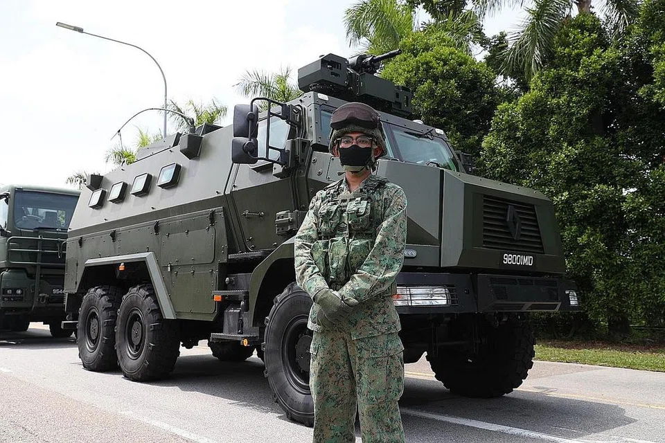 PENANTIAN BERAKHIR: 2SG Alam Sah dari Batalion Kelapan Rejimen Infantri Singapura (8 SIR) telah menantikan peluang mengambil bahagian dalam sambutan Perbarisan Hari Kebangsaan sejak tahun lalu. - Foto BM oleh TIMOTHY DAVID