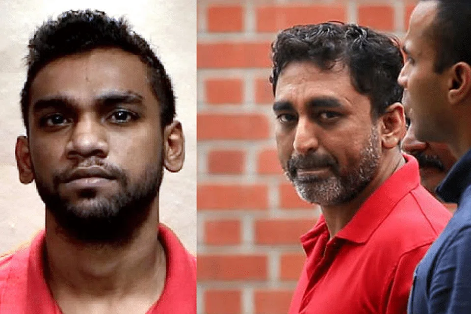 Zackeer Abbass Khan (kanan) didakwa mengupah Joshua Navindran Surainthiran supaya mengelar muka penyelia Restoran Victory. 