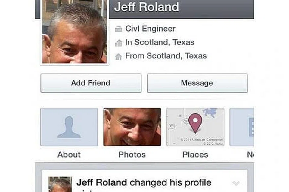 DUA WAJAH BERLAINAN: Petikan daripada Facebook ini menunjukkan Jeff Roland sebagai lelaki mat saleh. Tetapi, apabila nombor telefonnya diperiksa di Facebook, wajah lelaki kulit hitam sebaliknya yang muncul. - Foto FACEBOOK