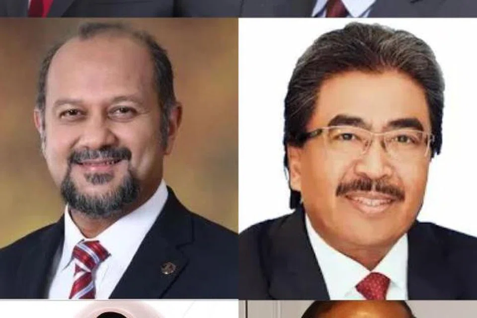 ANGGOTA KABINET BARU: (Dari kiri, ikut putaran jam) Menteri Kewangan II, Datuk Seri Amir Hamzah Azizan; Menteri Kesihatan, Datuk Seri Dr Dzulkefly Ahmad; Menteri Perladangan dan Komoditi, Datuk Seri Johari Abdul Ghani; Timbalan Menteri di Jabatan Perdana Menteri (Undang-Undang dan Reformasi Institusi), Encik M Kulasegaran; Timbalan Menteri Pembangunan Wanita, Keluarga dan Masyarakat, Datuk Seri Noraini Ahmad; dan Menteri Digital, Encik Gobind Sigh Deo. Kesemua mereka kecuali Datuk Amir Hamzah, pernah membarisi Kabinet beberapa pentadbiran kerajaan sebelum ini. 