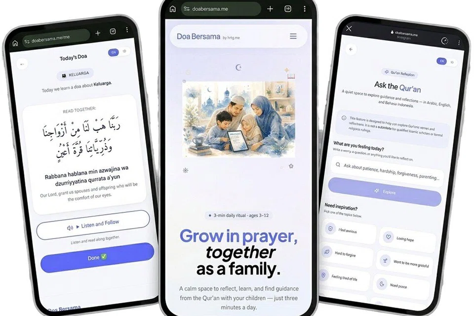 Aplikasi web baharu, ‘Doa Bersama’,bertujuan membantu ibu bapa menerapkan amalan agama dalam kehidupan anak melalui tabiat harian yang mudah dipupuk dengan memanfaatkan teknologi seperti unsur permainan.