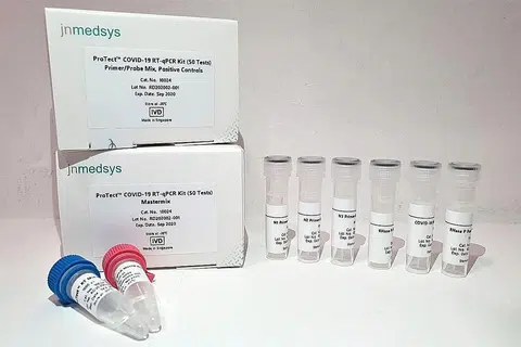 CONTOH KIT: Inilah contoh kit ujian ProTect Covid-19 bagi mengenal pasti bahan genetik virus itu. - Foto NMEDSYS 